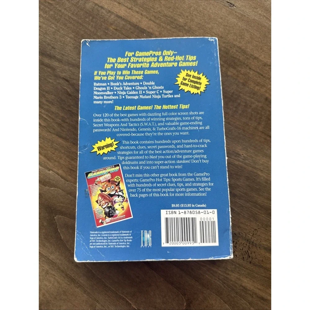 Vtg Gamepro Hot Tips: Adventure Games Nintendo Genesis TurboGrafx-16 Paperback